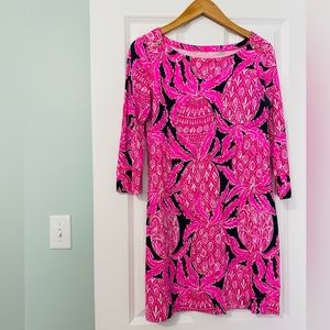 Lilly Pulitzer Hot Pink and Navy Pineapple Print Dress